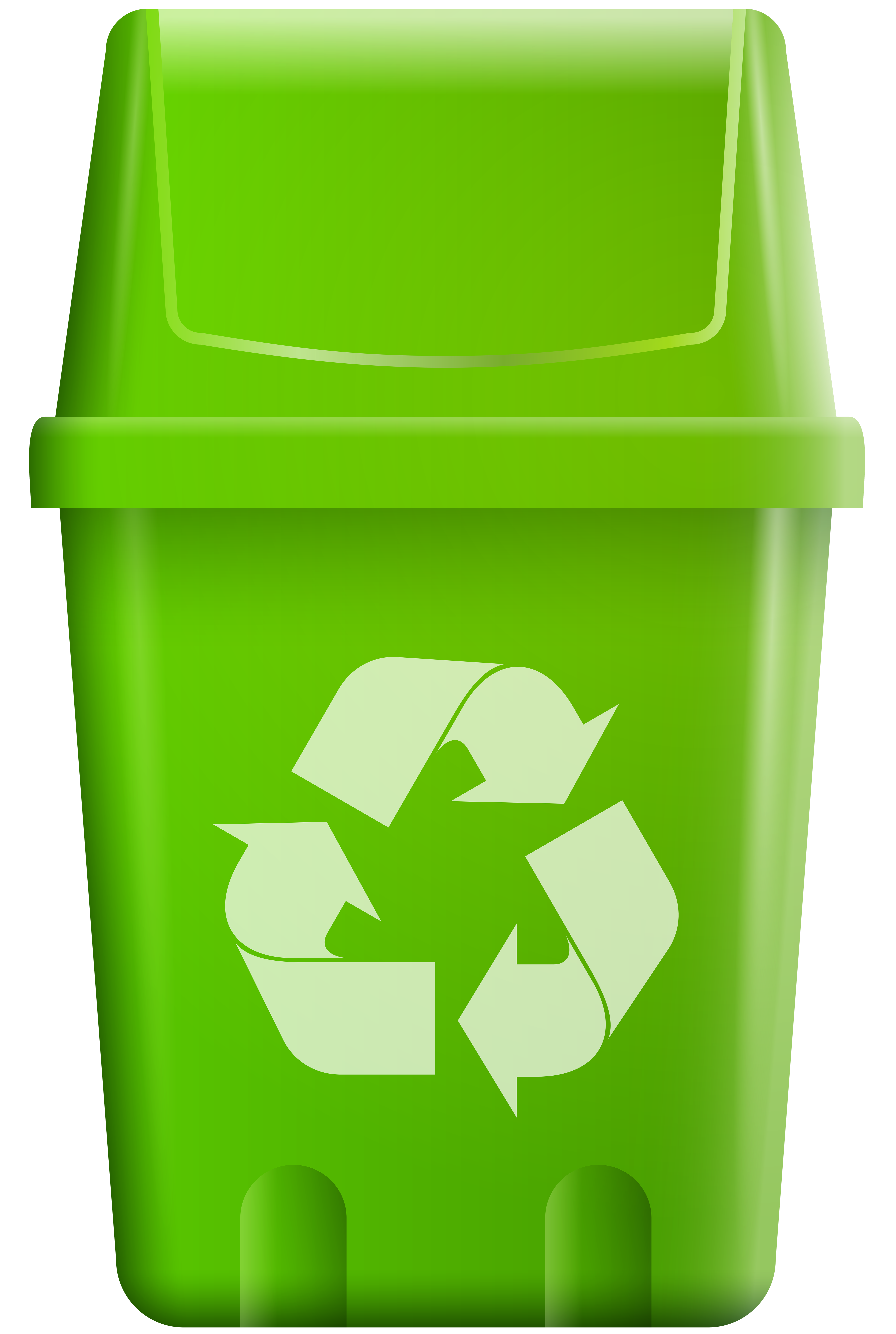 Trash Bin with Recycle Symbol PNG Clip Art.