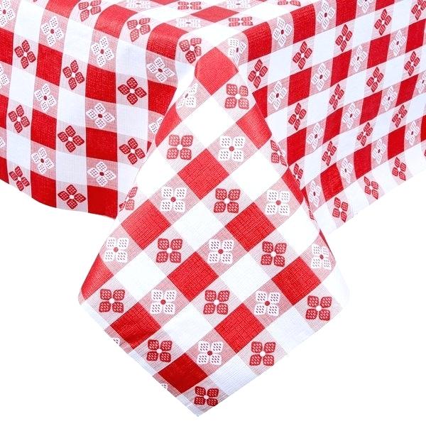 red checkered tablecloth.