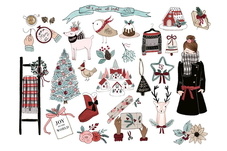 Red Christmas clipart.
