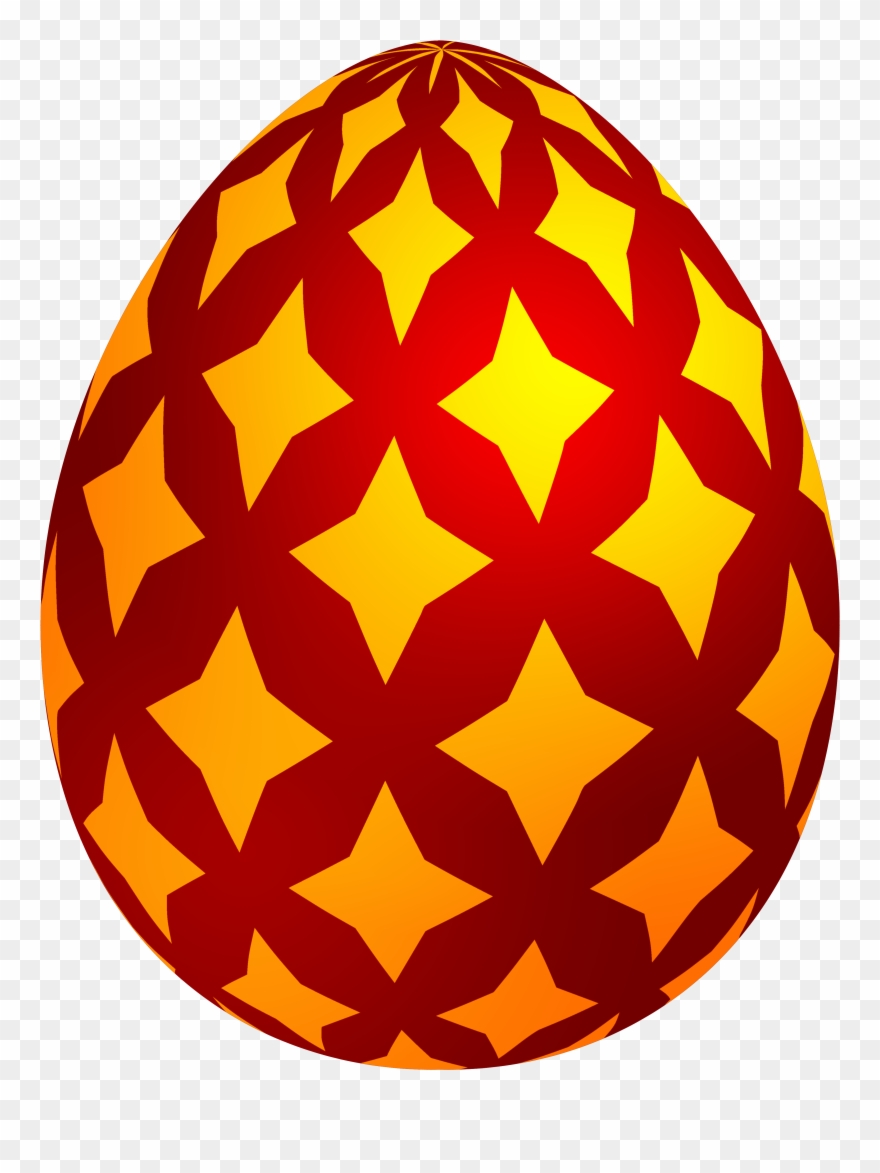 Red Easter Decorative Egg Png Clip Art.