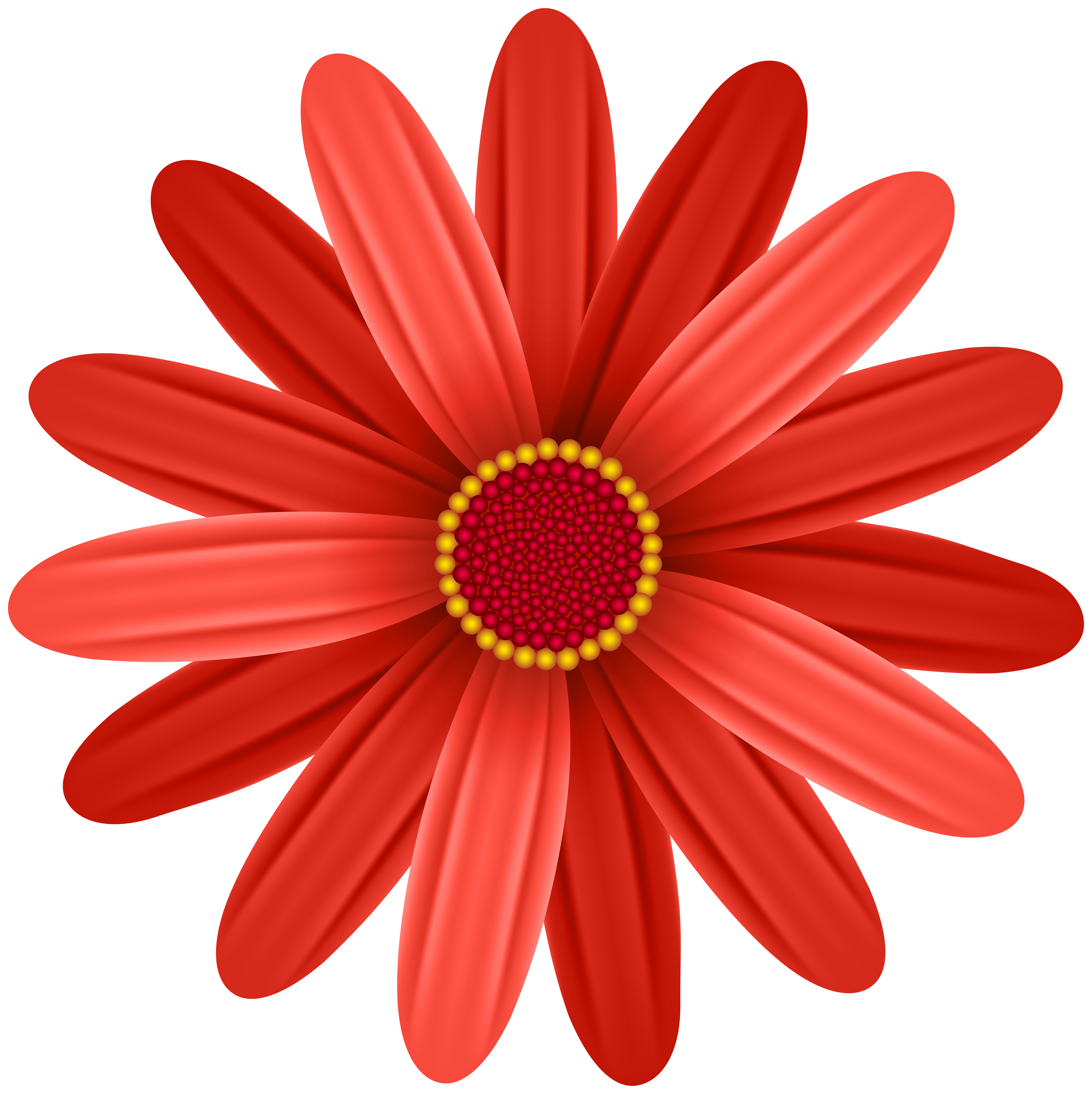 Red Flower Transparent PNG Clip Art Image.
