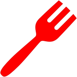 Free red fork icon.