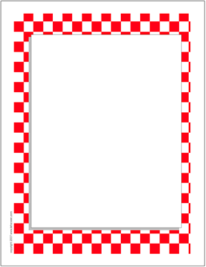 Red checks picnic cloth frame border.