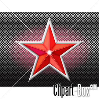 CLIPART RED STAR METAL GRID.