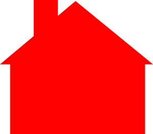 Red House Outline Clipart.