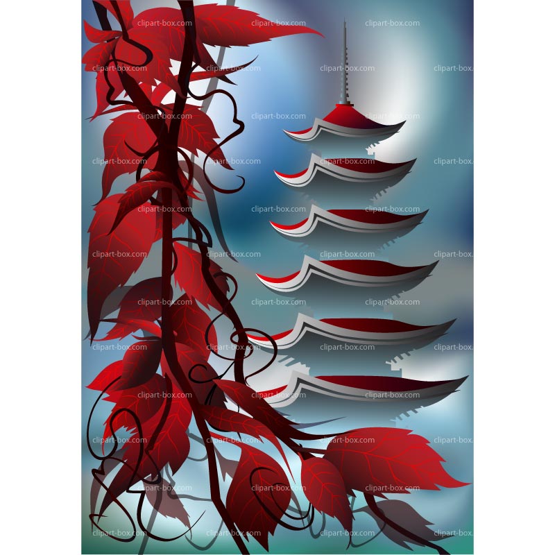 CLIPART CHINESE PAGODA BACKGROUND.