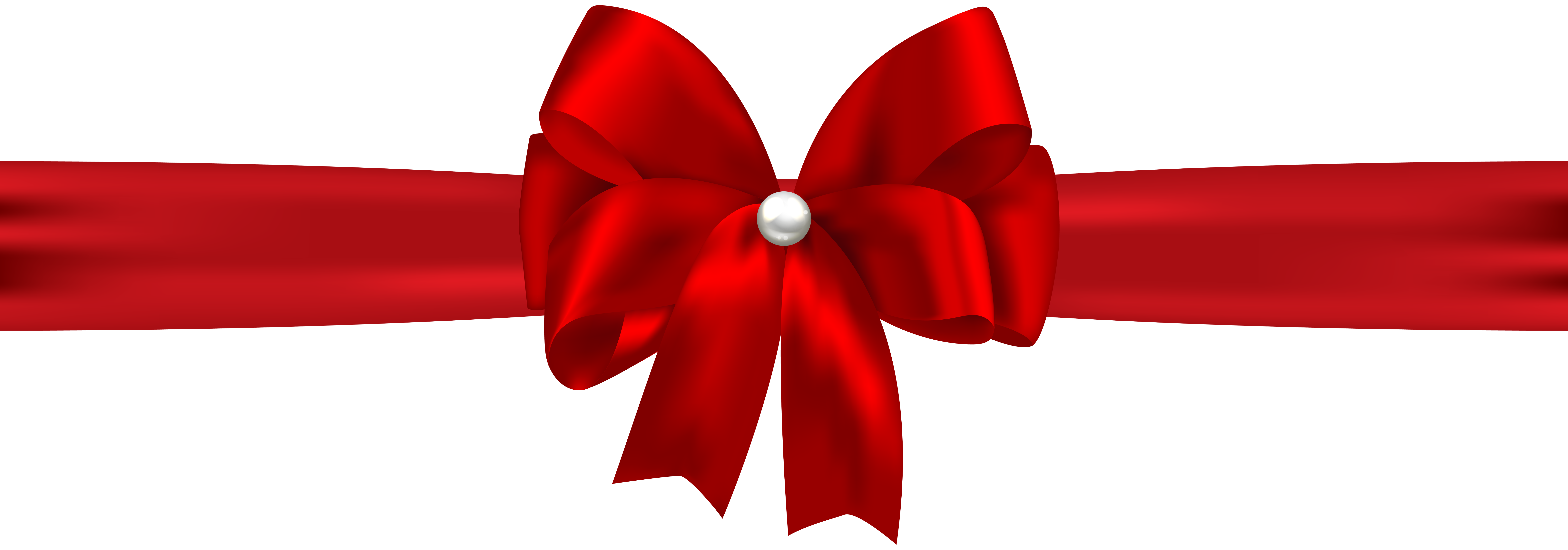 Red Bow with Ribbon PNG Clip Art Image.