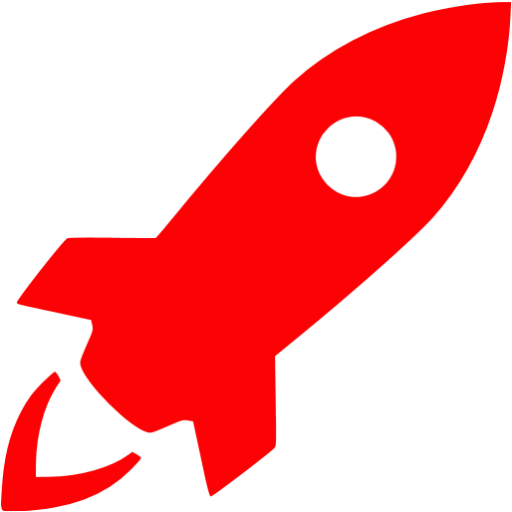 Red rocket icon.