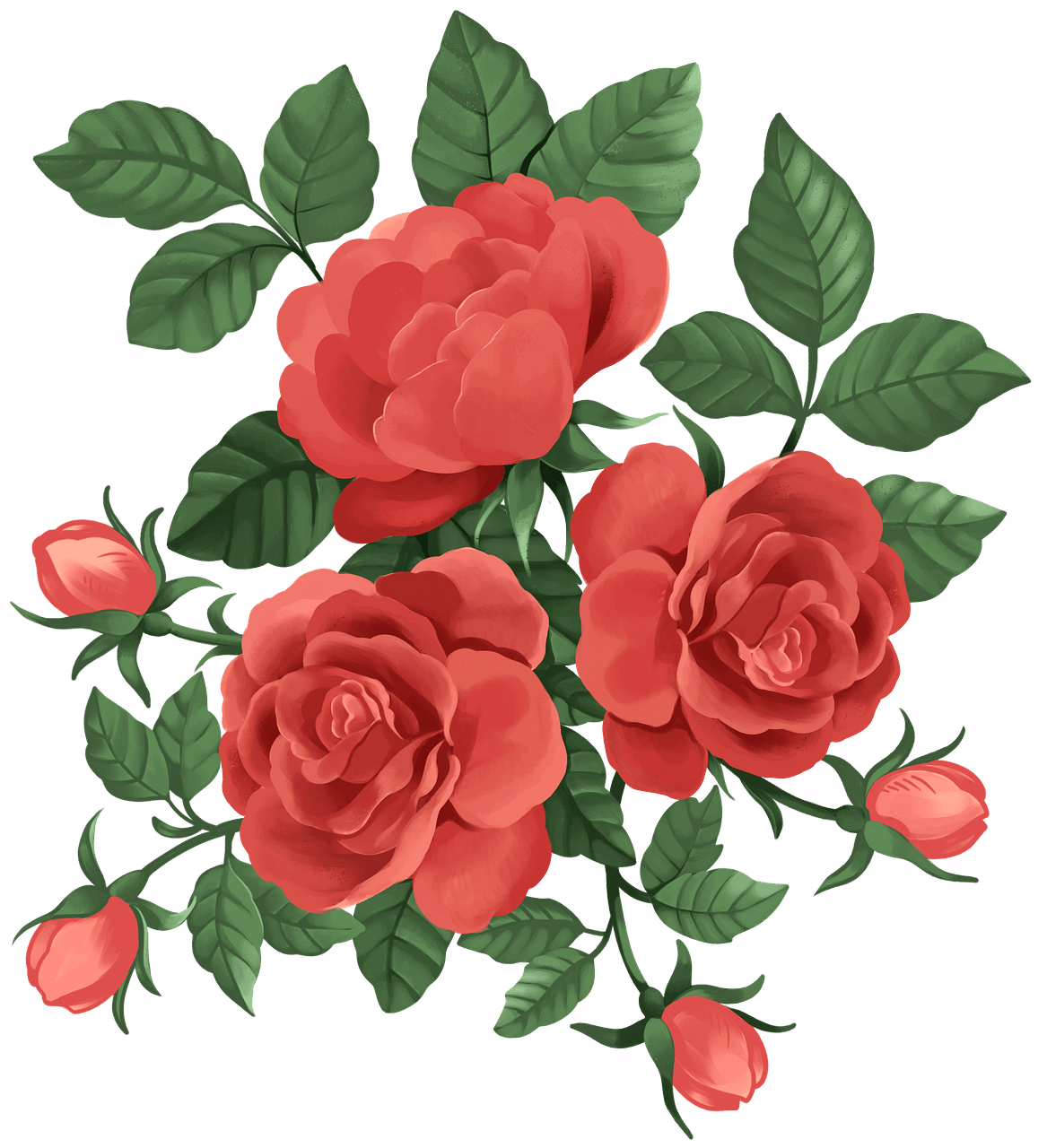 Red roses clipart. Free download..