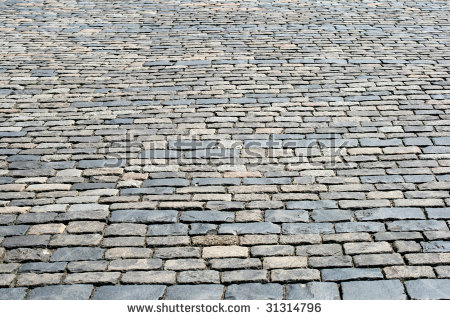 Cobblestone Pavement At Red Square, Moscow, Russia Stock Photo.