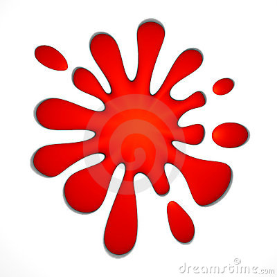 Scatter Red Liquid Isolated In White Background Stock Photo.