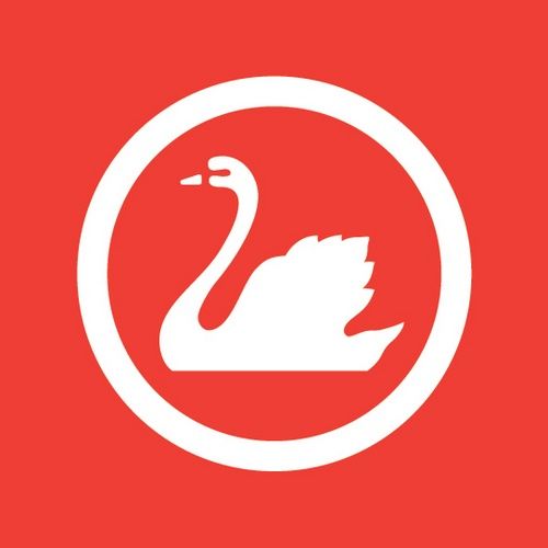 Red Swan in Circle Logo.