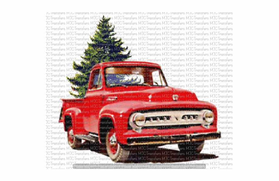 Old Red Truck With Christmas Tree, Transparent Png Download.