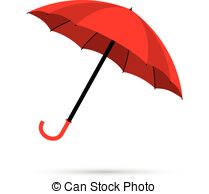 Vector of Red and black umbrellas.