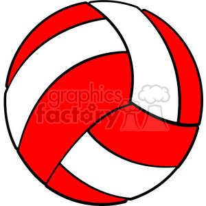 sports equipment red white volleyball clipart. Royalty.