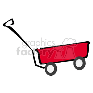 red wagon clipart. Royalty.