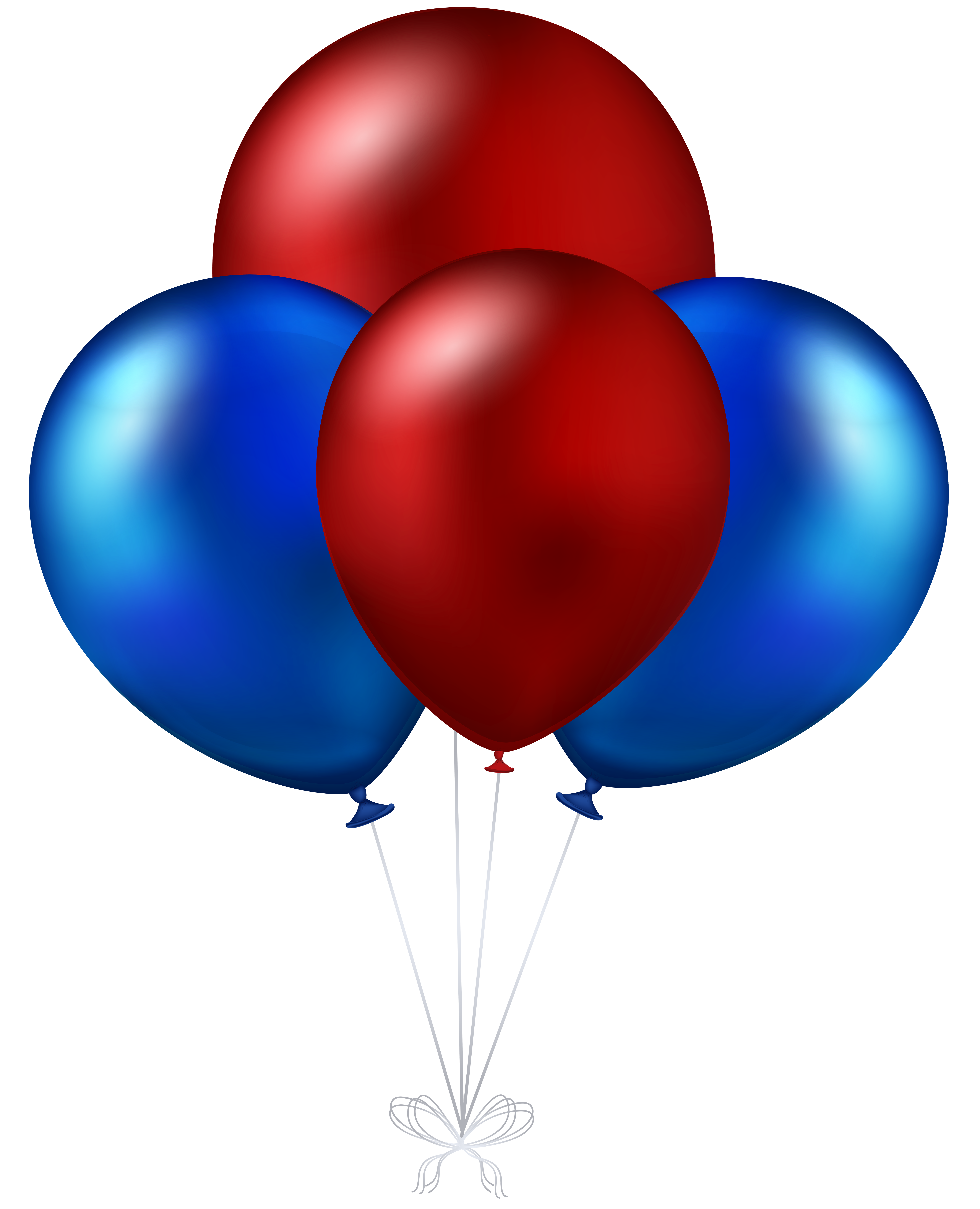 Red and Blue Balloons Transparent PNG Clip Art Image.