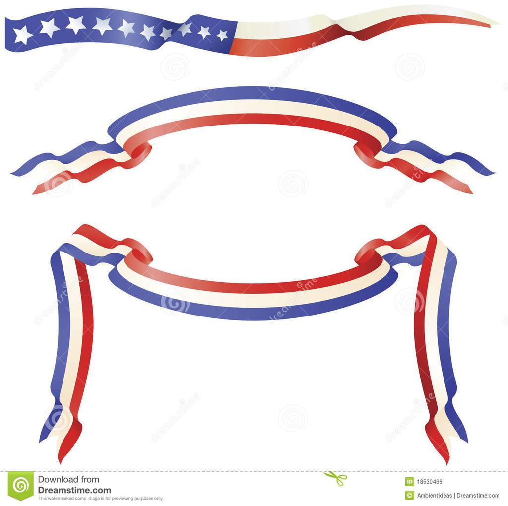 Patriotic Banner Clipart Blue White Red.