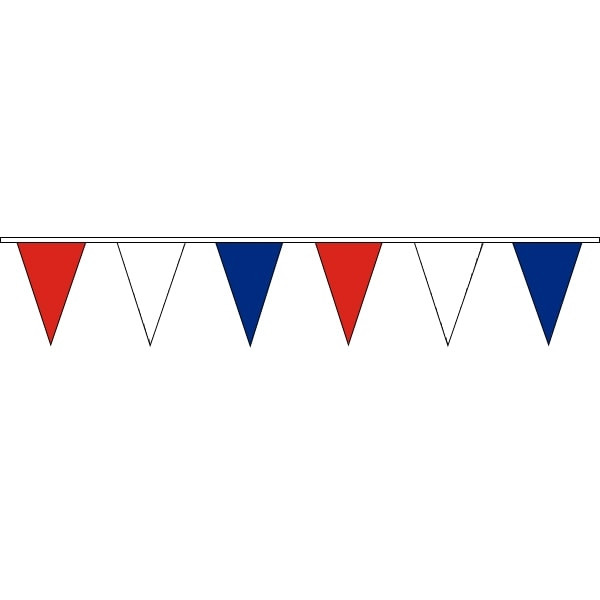 Pennant Bunting Red,White & Blue 100m Roll 200mm x 300mm (Vinyl).