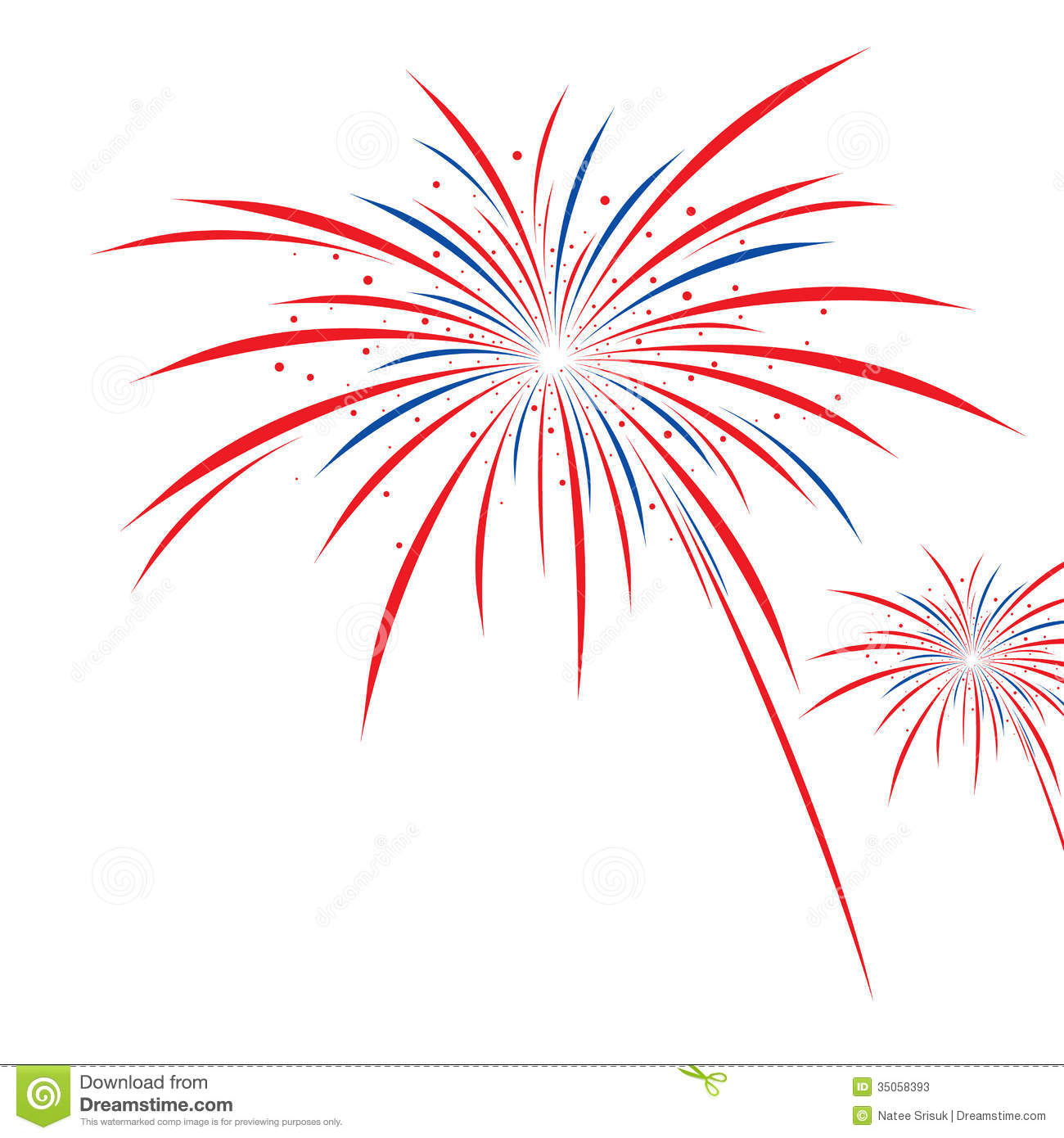 Images: Red White And Blue Fireworks Clip Art Free.
