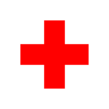Red Cross and Red Crescent flags.