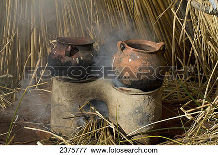 Picture of Clay stove on Chisawa, a reed island made by the Urus.