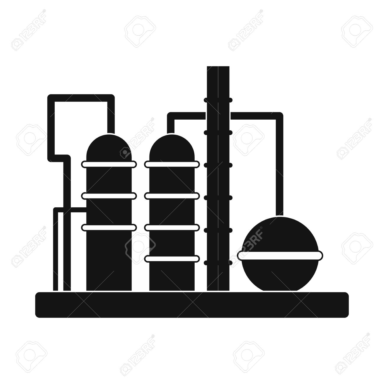 Oil Refinery Clipart Black And White.