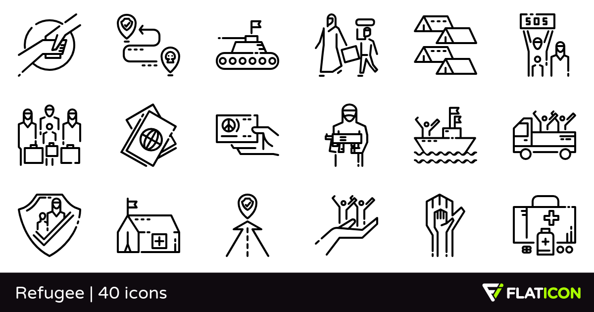 Refugee 40 free icons (SVG, EPS, PSD, PNG files).