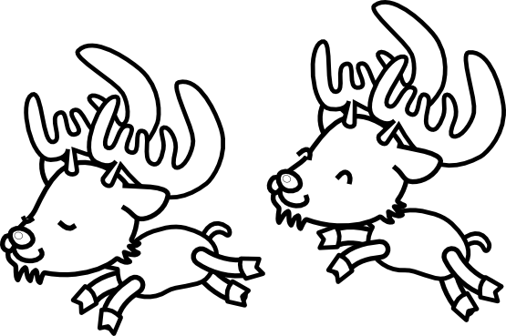 Reindeer Clipart Black And White.