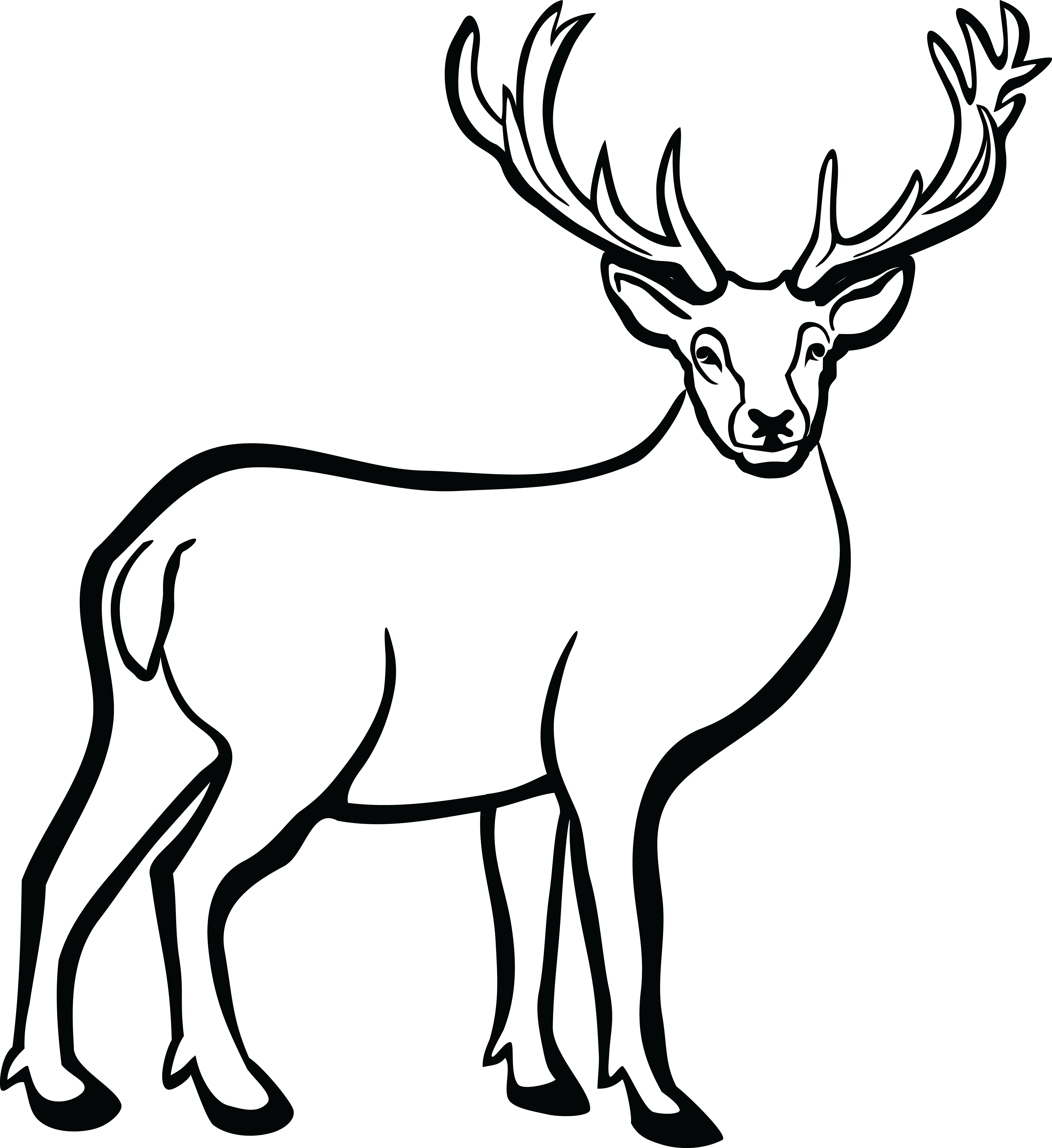 Reindeer black and white clipart 4 » Clipart Station.