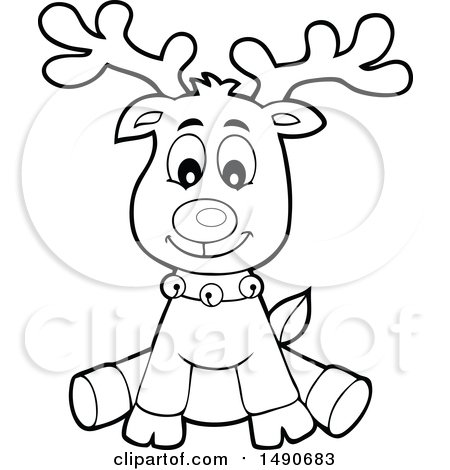 Christmas Reindeer Clipart Black And White.