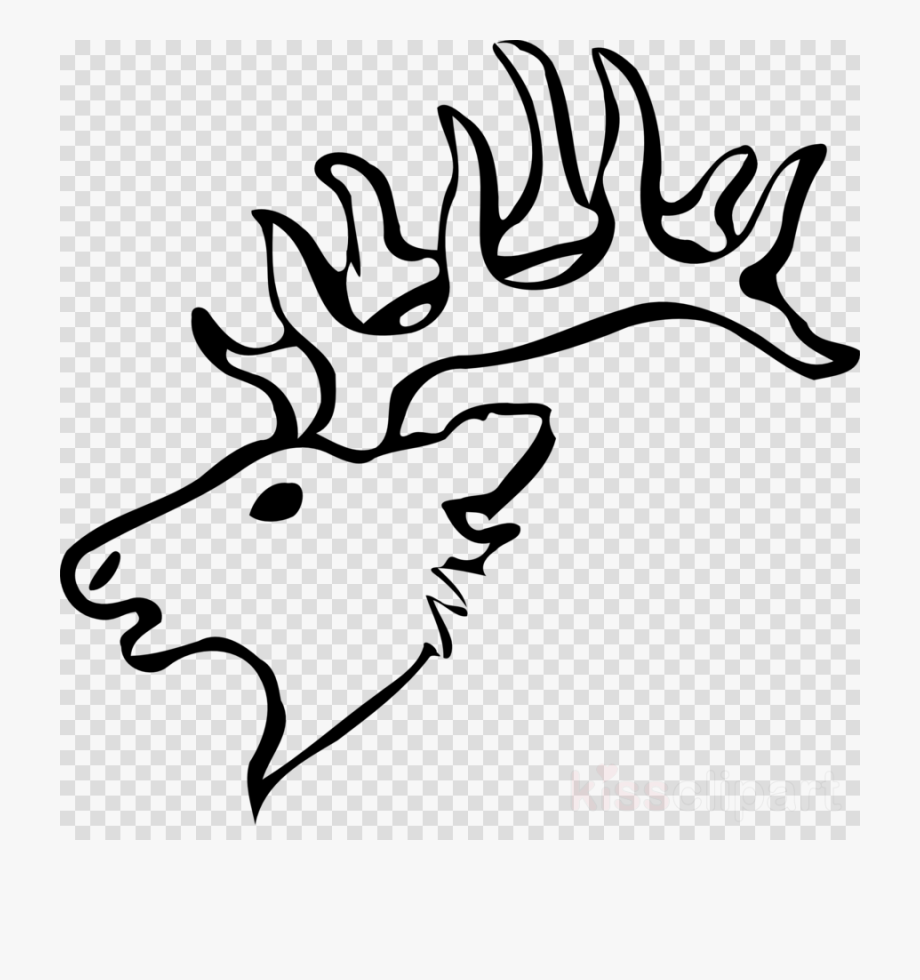 Draw A Deer Head Clipart Reindeer White.