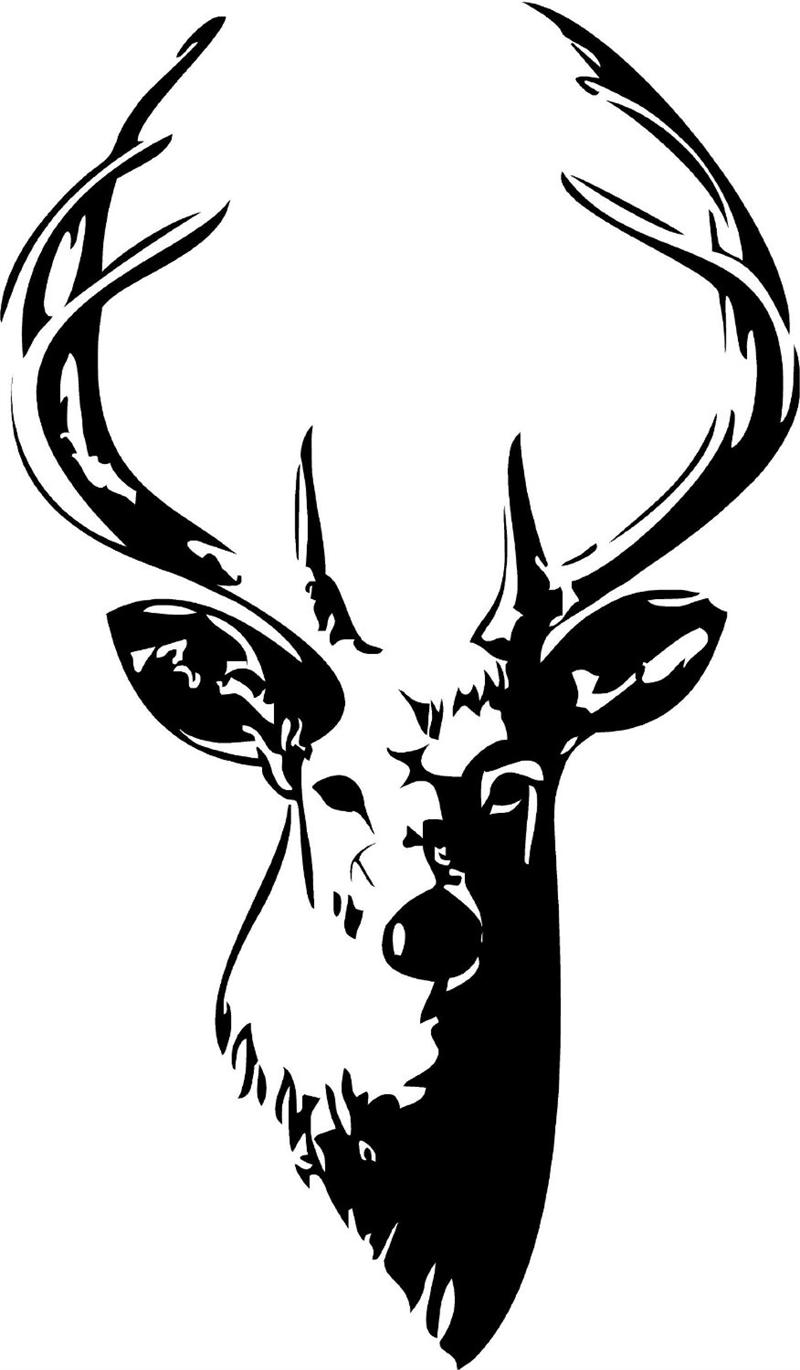 Deer Head Clipart Black And White.