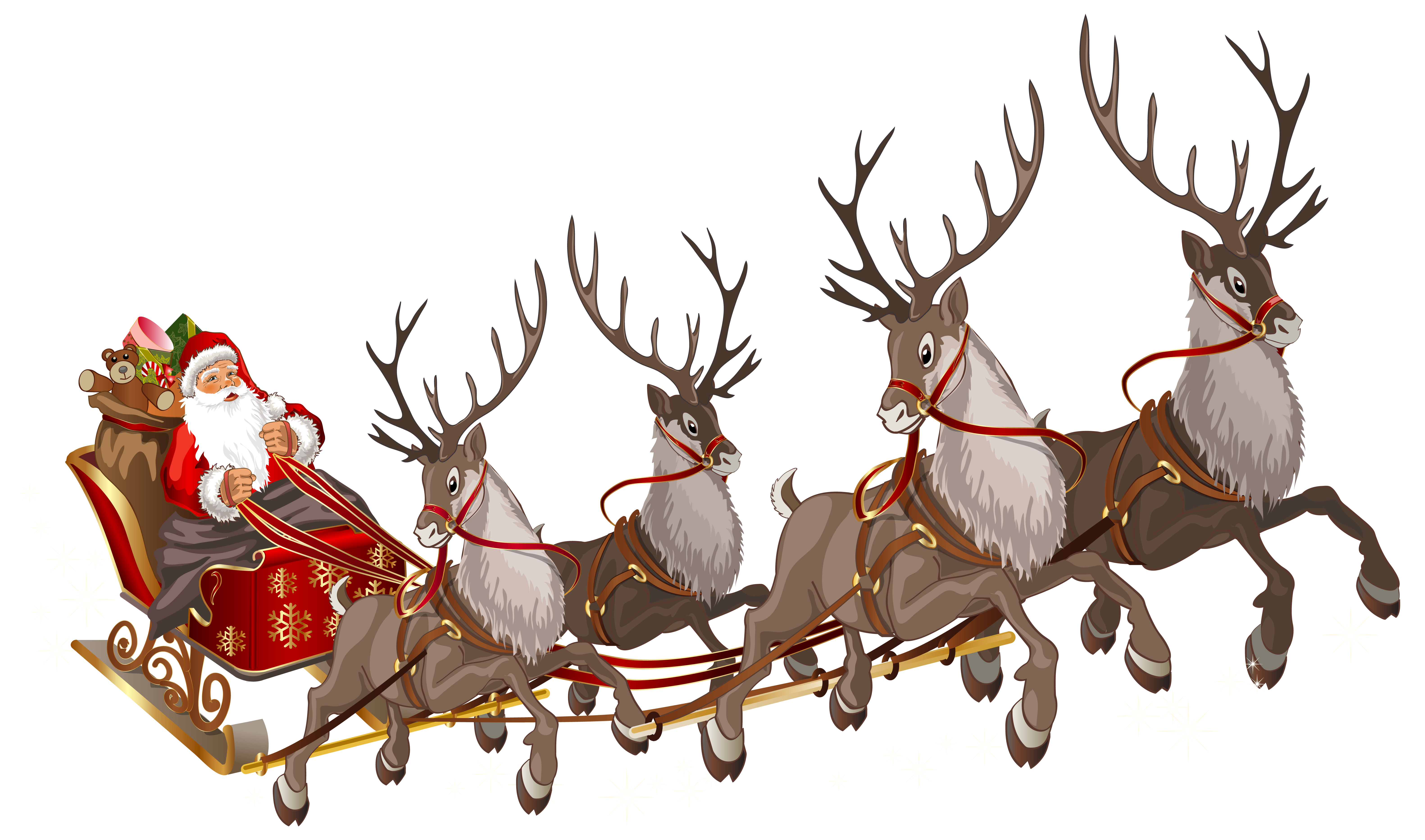 reindeer pulling santa s sleigh clipart 10 free Cliparts Download
