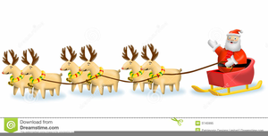 Reindeer Pulling Sleigh Clipart Free.