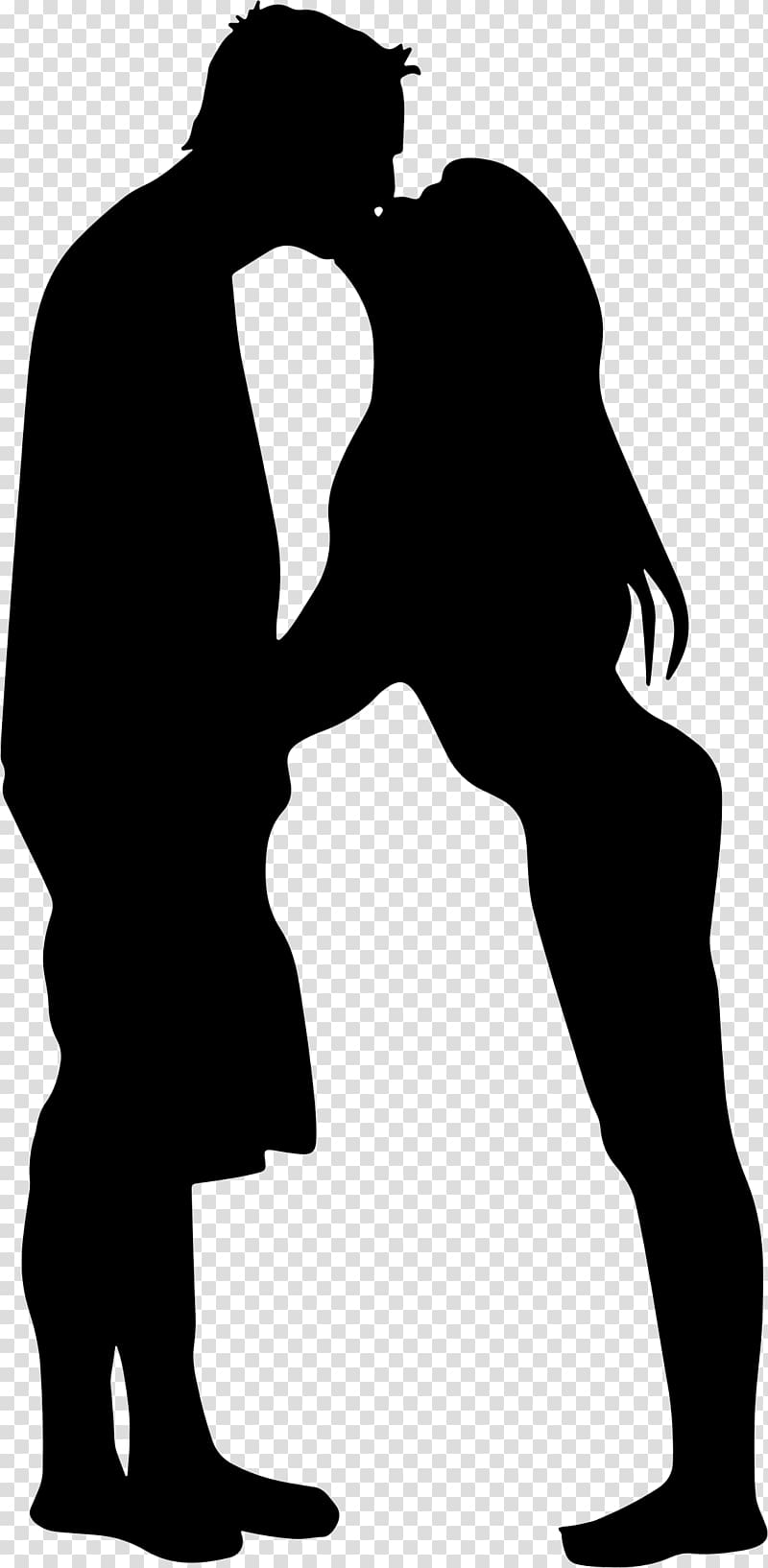 Kiss Silhouette Intimate relationship, couple transparent.