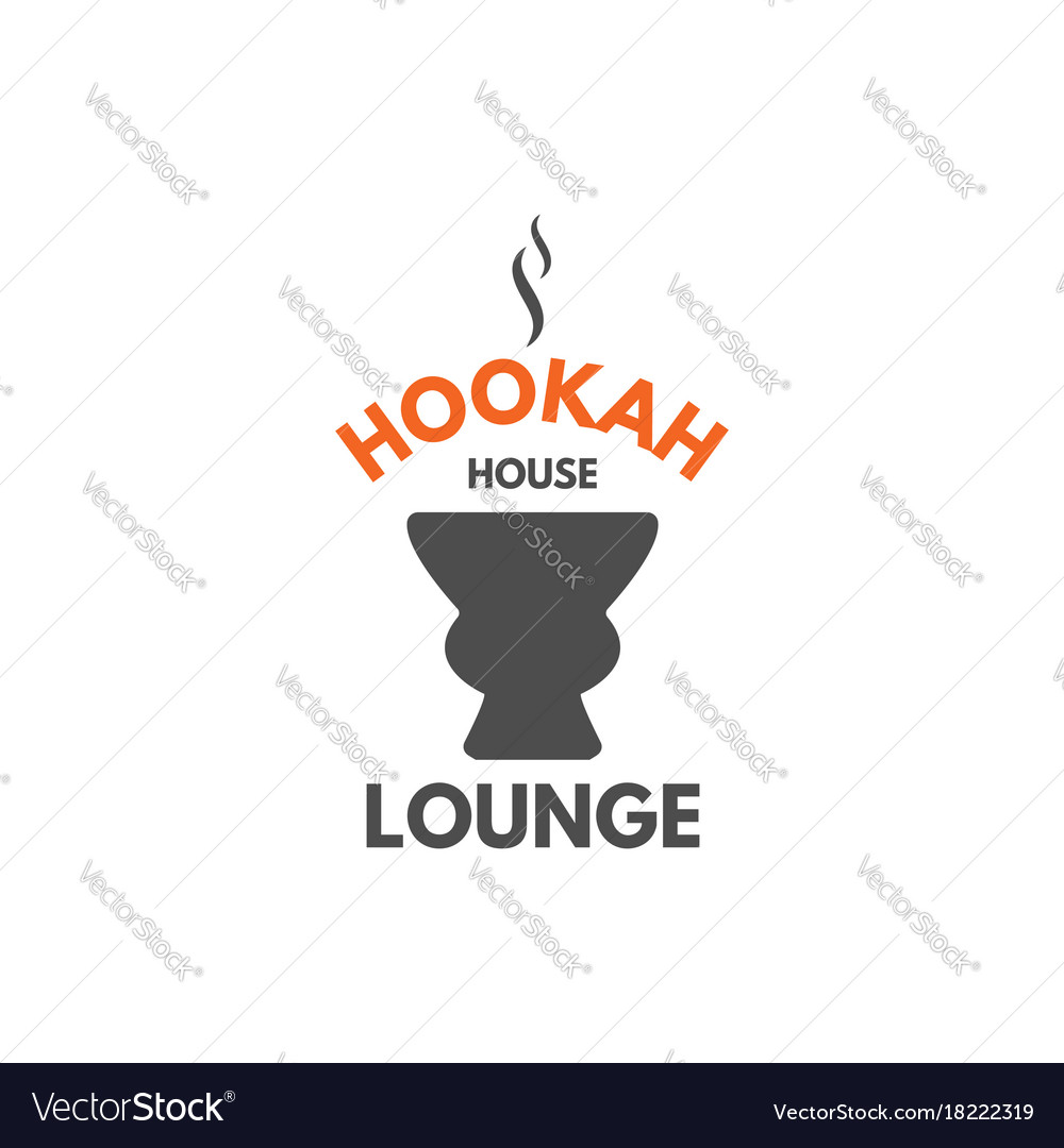 Hookah relax label badge vintage shisha logo.
