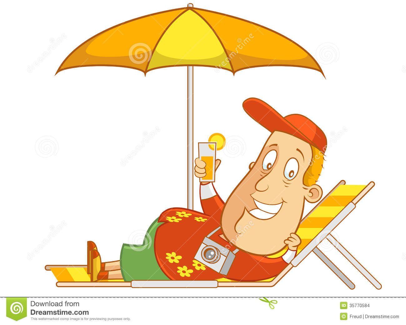 Relaxing On The Beach Clipart.