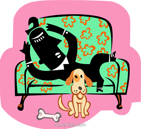 relaxing at home Royalty Free Vector Clip Art illustration.