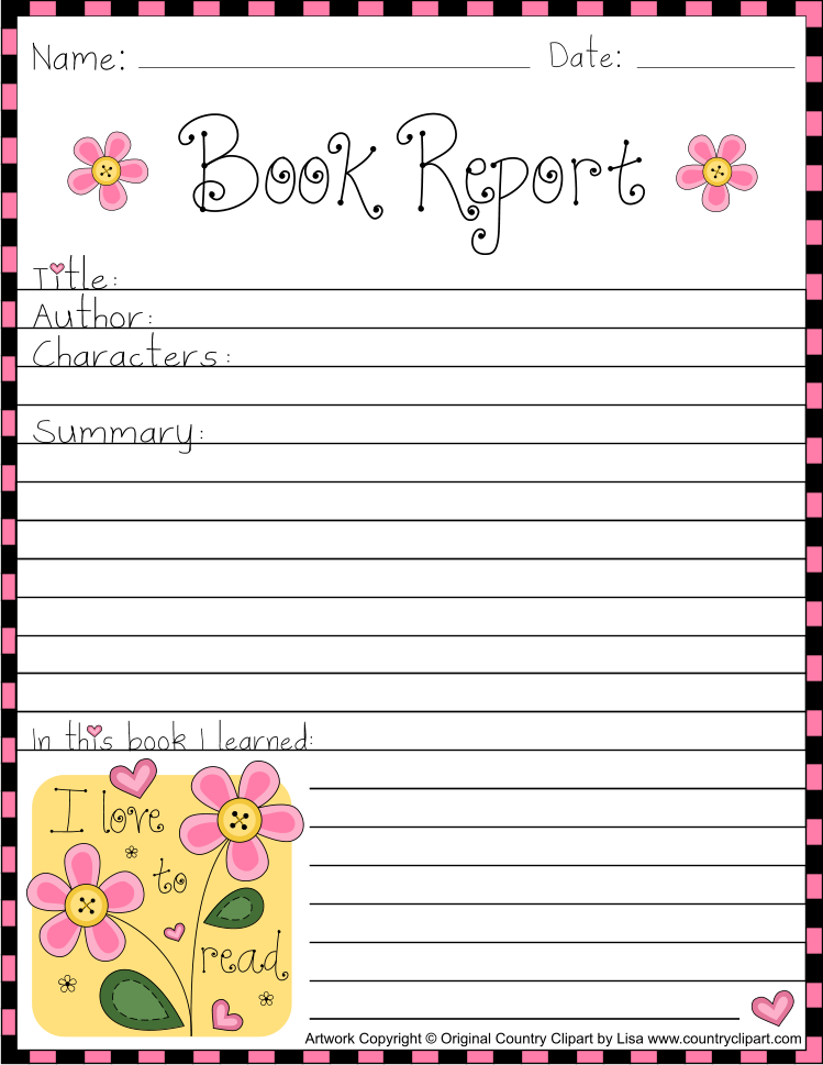 book report clipart