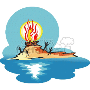 Island Rescue clipart. Royalty.