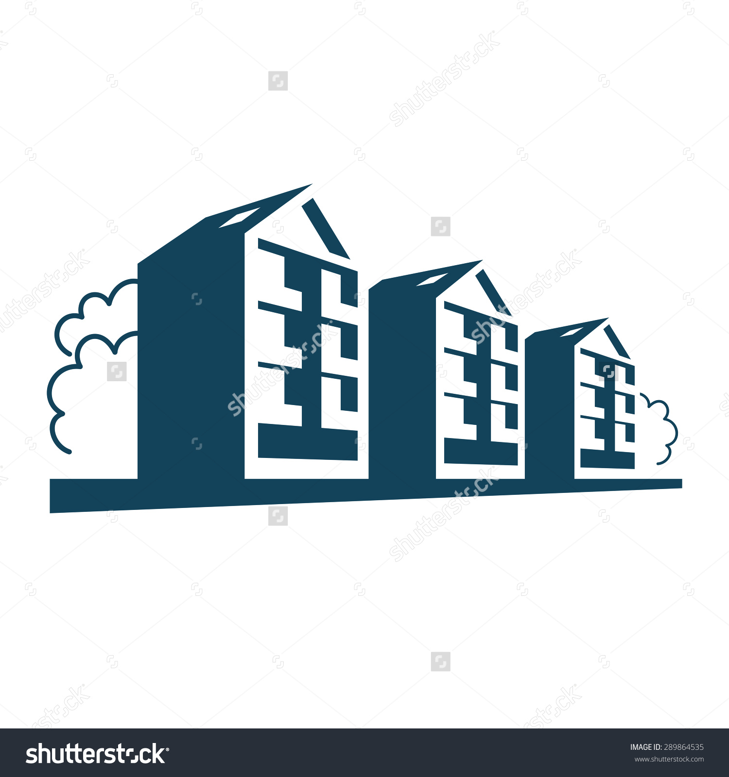 Vector Logo Group Apartment Houses Simple Stock Vector 289864535.
