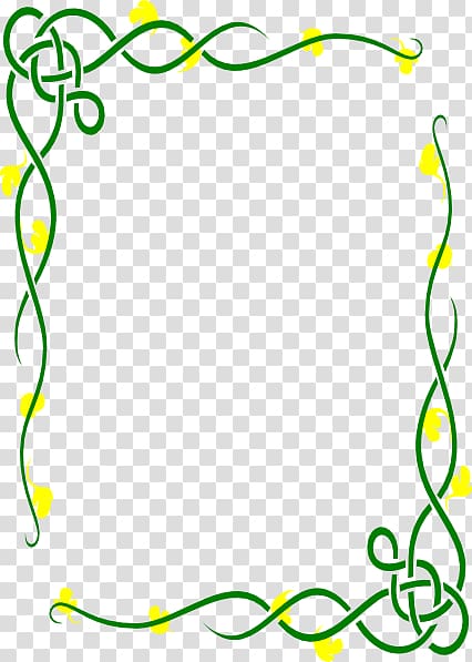 Green and yellow flowers border, French cuisine Menu Fast.