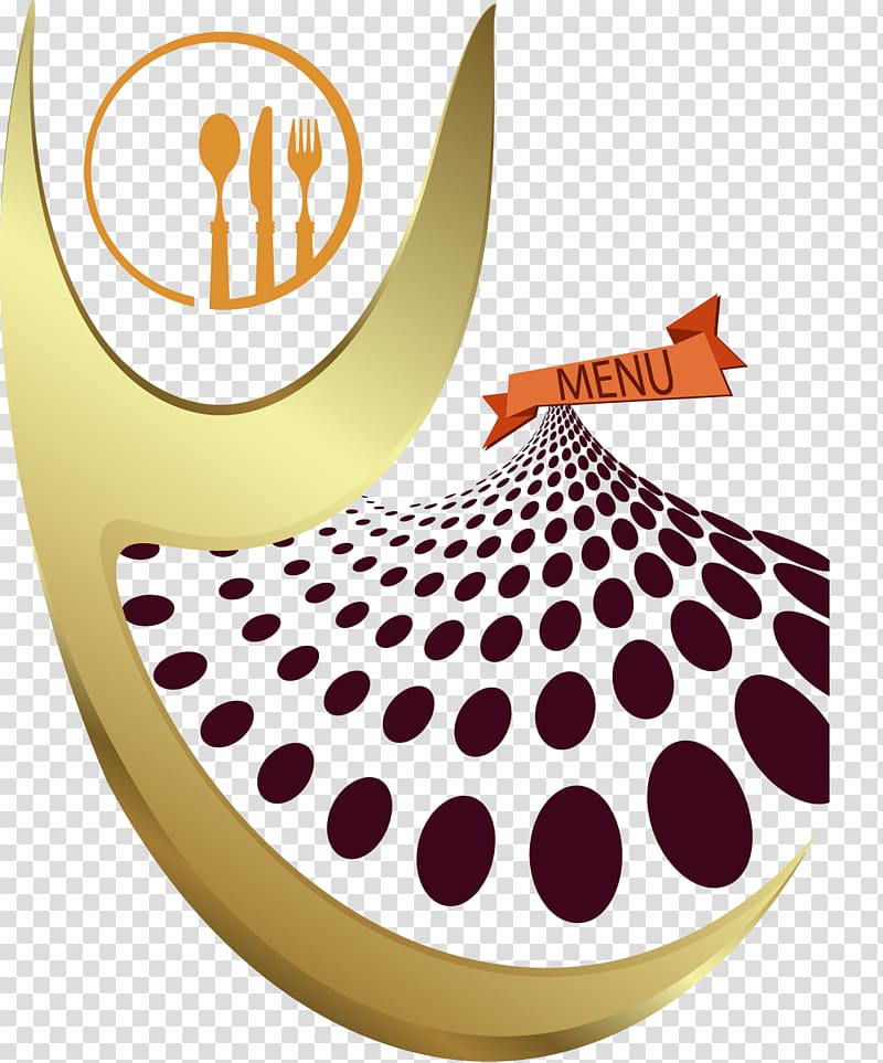 Orange flatware logo, Cafe Haute cuisine Menu Restaurant.