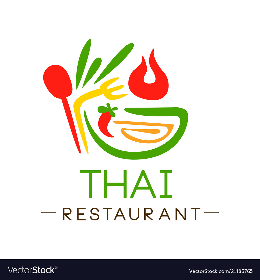 Thai restaurant logo design authentic traditional.