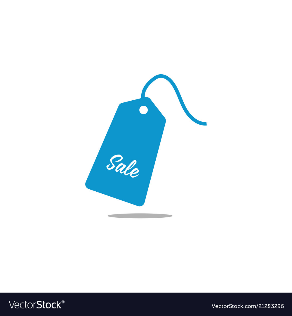 Blue price tag retail logo design template.