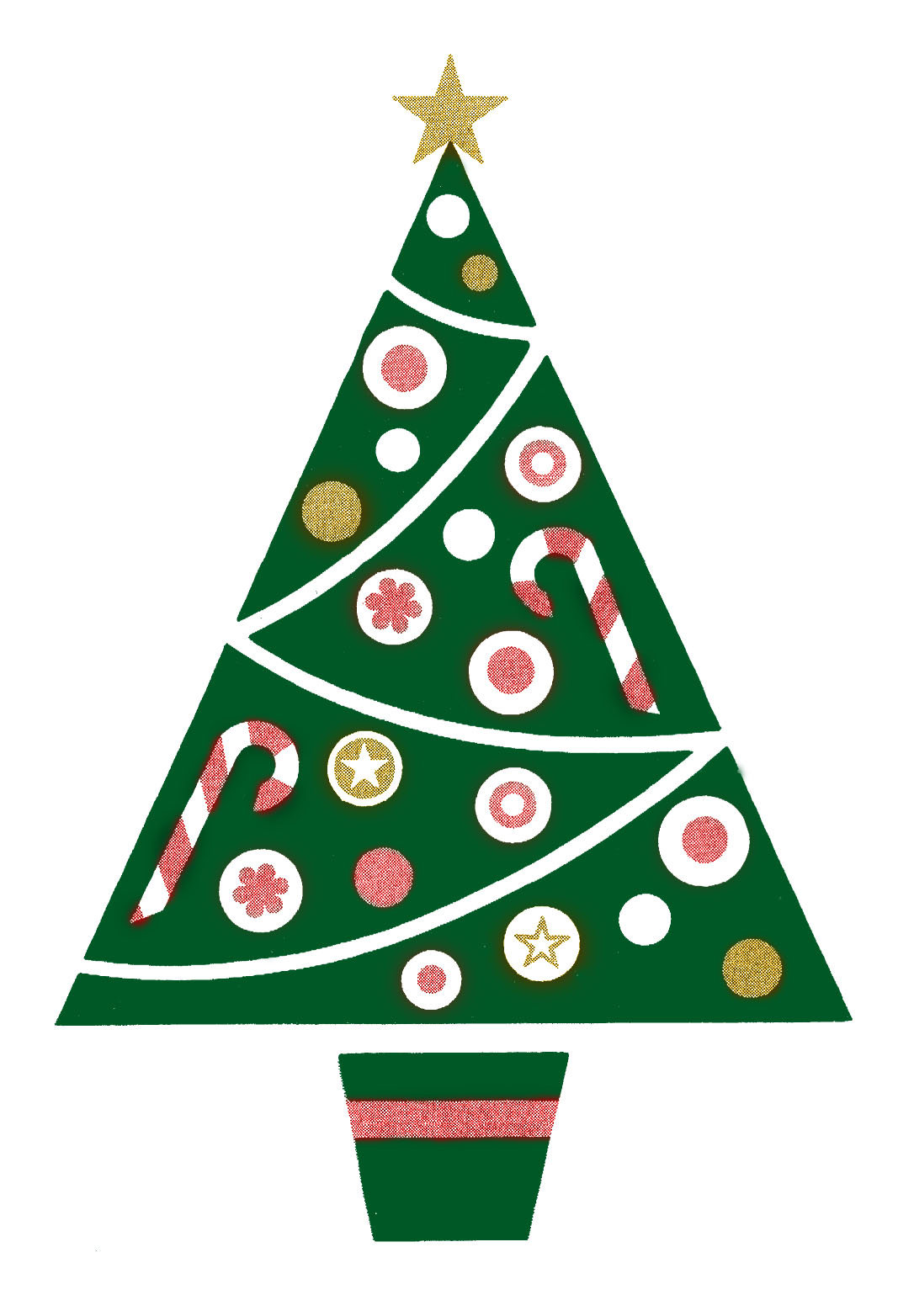 Retro Christmas Tree Clipart.