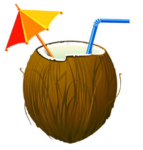 Transparent Summer Coconut Cocktail PNG Clipar.