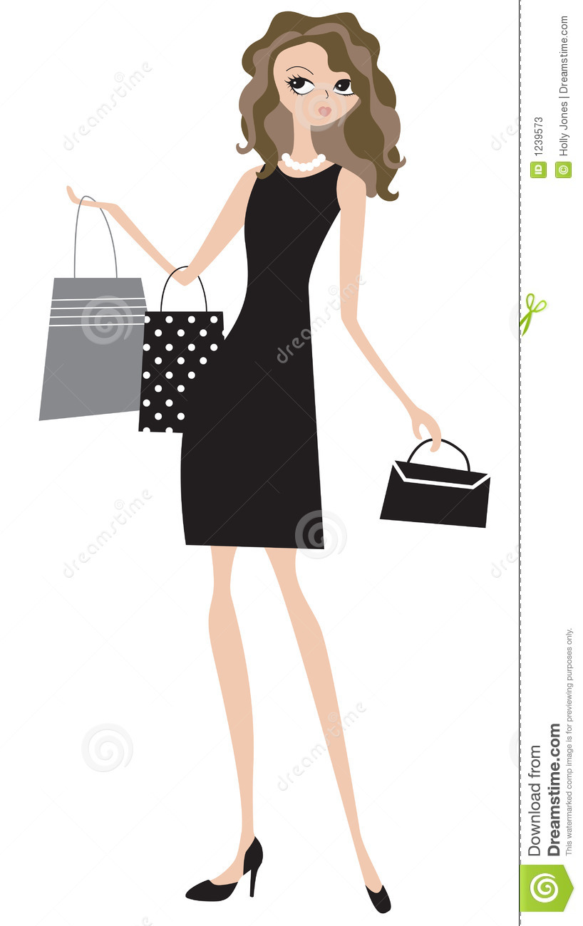 Lady With Handbag Clipart.