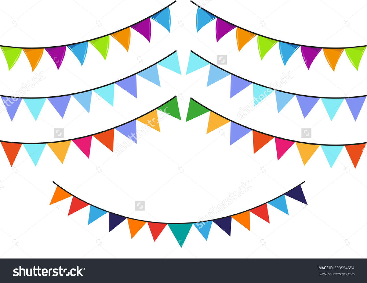 Flaglets Used Cultural Festivals Parties Editable Stock Vector.